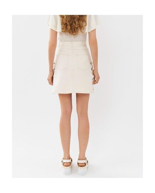 Chloé Natural Chloé Lacing Detailed Mini Skirt