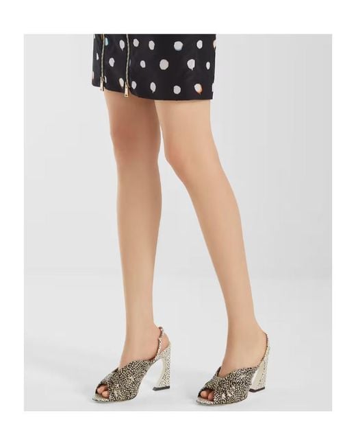 Fendi Metallic Arco Printed Slingback High-Heel Sandals