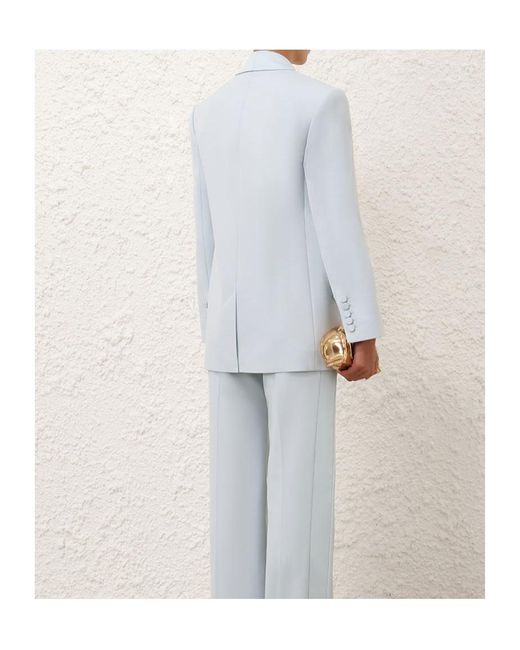 Zimmermann Blue Lapel Long-Sleeved Suit Jacket
