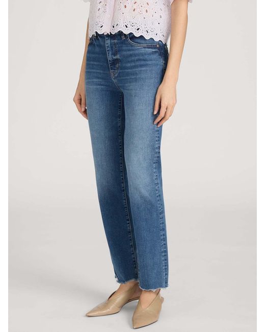 FRAME Blue Le Sleek Straight-Leg Skinny Jeans