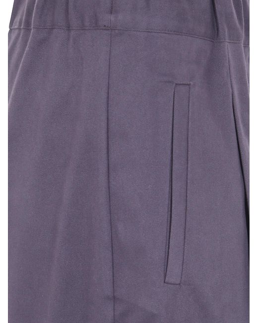 Semicouture Purple Pleated Wide-Leg Pants