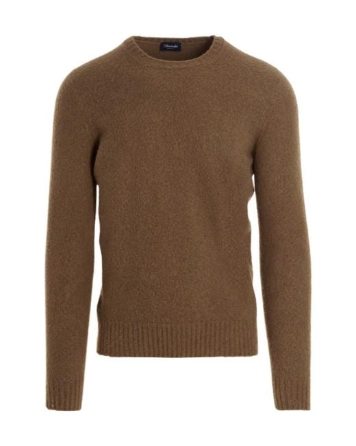 Drumohr Brown Long-Sleeved Sweater for men