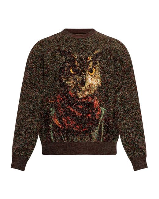Etro Brown Crew Neck Long-Sleeved Sweatshirt for men