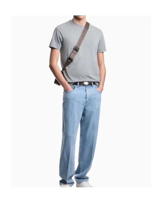 Emporio Armani Gray Short-Sleeved T-Shirt for men