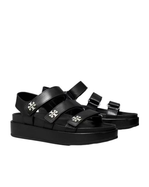 Tory Burch Black Triple Strap Platform Sandals