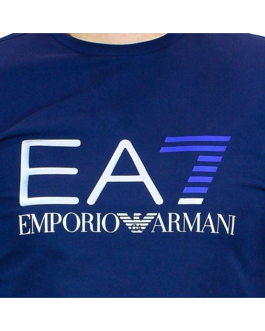 EA7 Blue Round-Necked T-Shirt for men