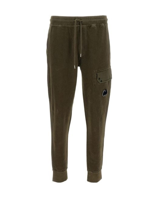 C P Company Green Emerized Lens Sweatpants for men