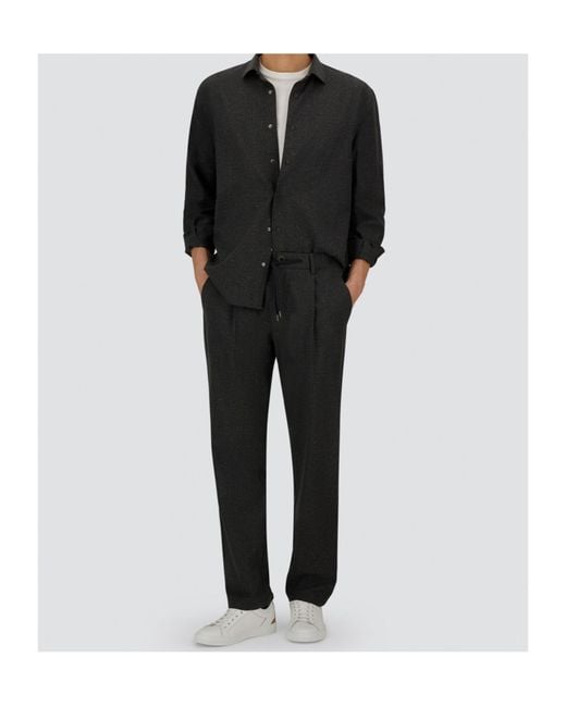 Herno Gray Resort Pleated-Front Trousers for men
