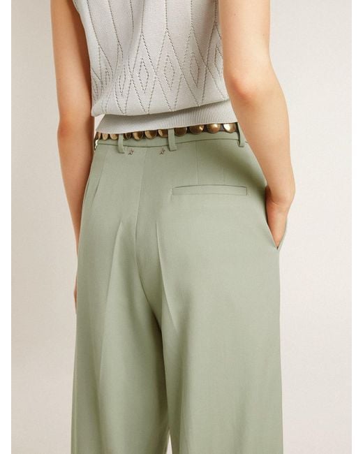 Golden Goose Deluxe Brand Green Wide-Leg Trousers
