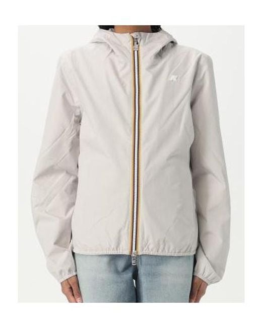 K-Way White Lily Stretch Jersey Coat