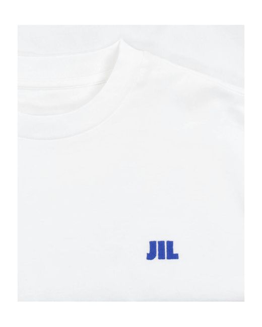 Jil Sander White Logo Long-Sleeve T-Shirt