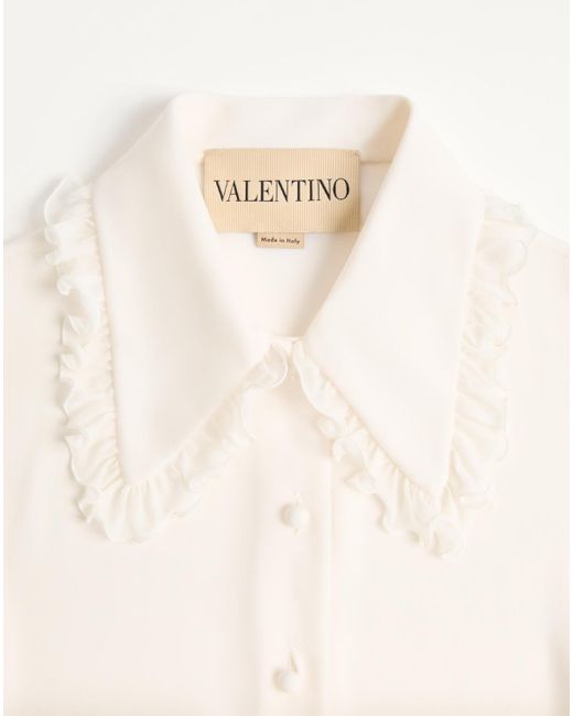 Valentino White Crepe De Chine Shirt