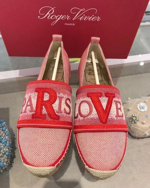 Roger Vivier Pink Loves Paris Espadrilles