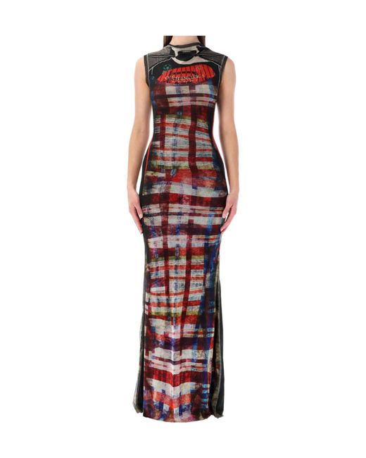 OTTOLINGER Red Printed Mesh Maxi Dress