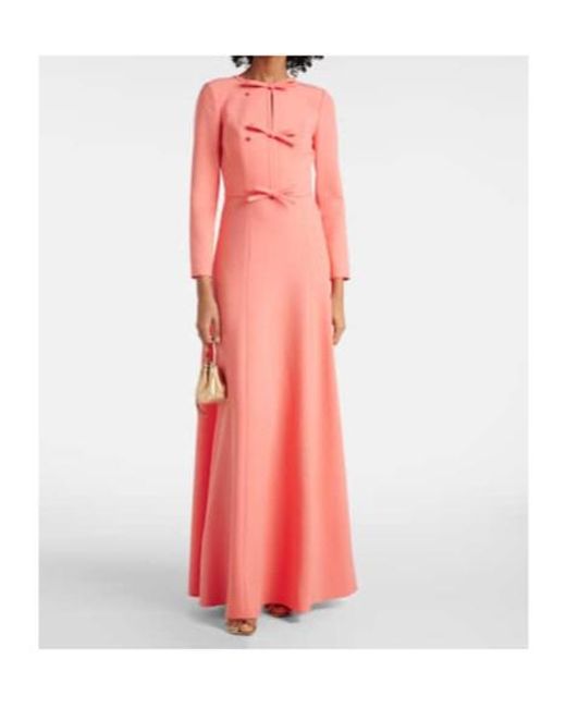 Carolina Herrera Pink Bow-Detail Crepe Gown