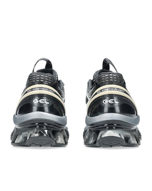 Asics Black Gel Kinetic Fluent Sneakers With Textured Upper And Sculpted Design