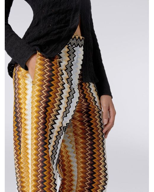 Missoni Natural Mid-Rise Wide-Leg Trousers