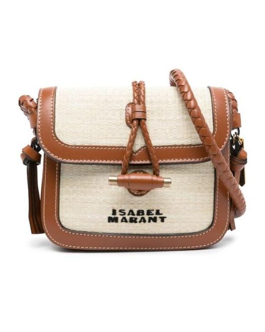 Isabel Marant Pink Vigo Logo-Embroidered Crossbody Bag