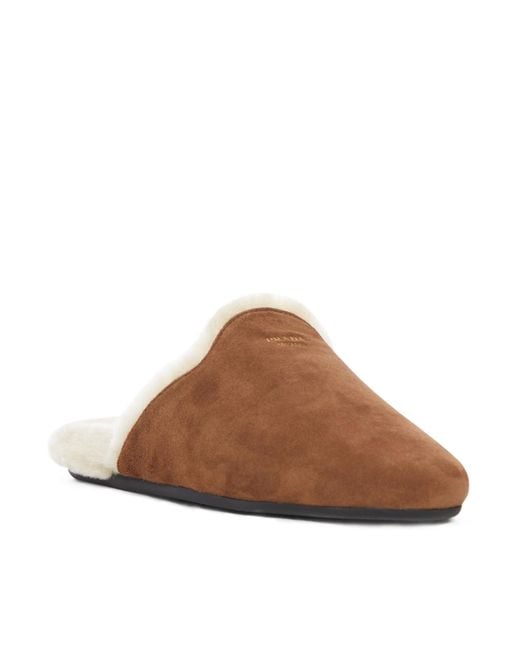Prada Brown Logo-Lettering Sandals