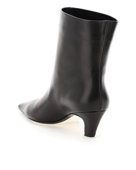 Khaite Black Arizona Square-Toe Ankle Boots