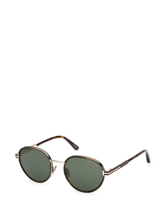 Tom Ford Green Round-Frame Sunglasses for men