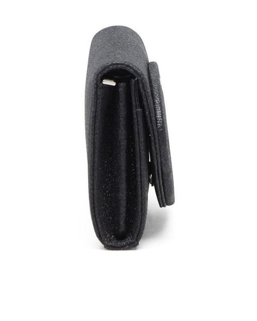 DIESEL Black 1Dr Logo-Plaque Glitter Wallet