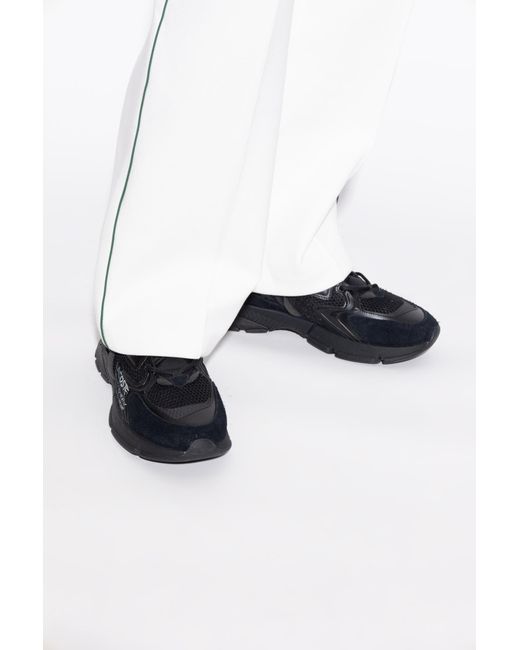 Lacoste Black Round Toe Sneakers for men