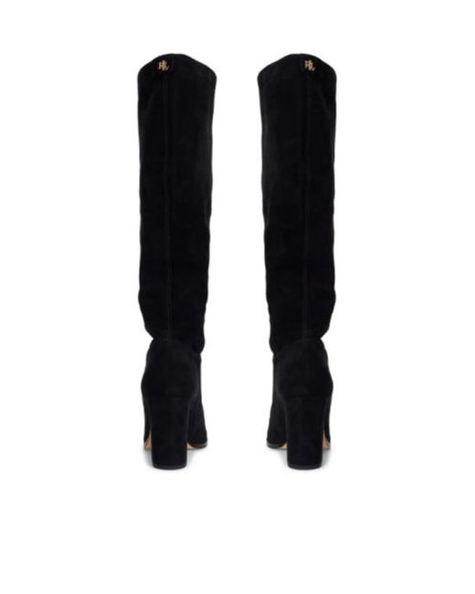 Ralph Lauren Black Lauren Artizan Knee-High Boots