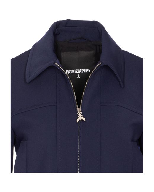 Patrizia Pepe Blue Cropped Jacket