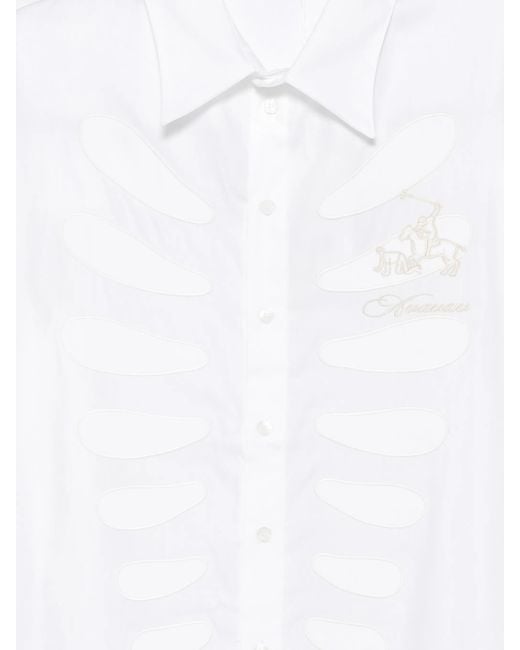 AVAVAV White Sam Embroidered Logo-Patch Shirt