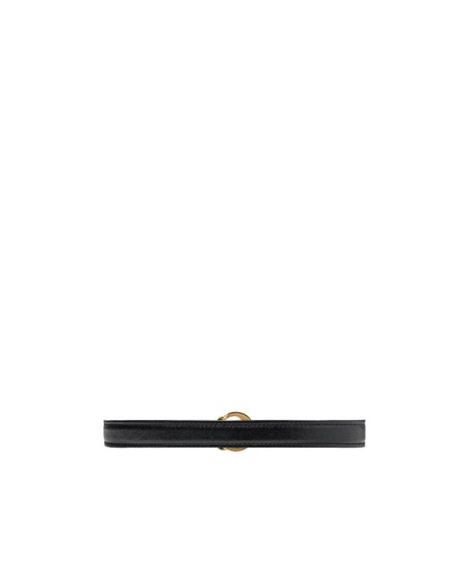 Gucci Black Logo Plaque Buckle Belt