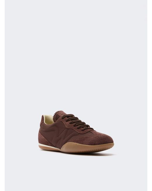 Weekend by Maxmara Brown Technical Fabric And Split-Leather Flat Trainers