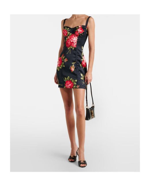 Dolce & Gabbana Red Floral Minidress