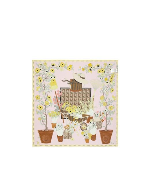 Fendi Metallic Printed Square Scarf