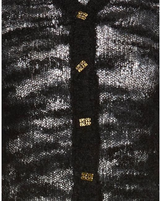 Ganni Black Solid Color Lightweight Knit Long Sleeve Top