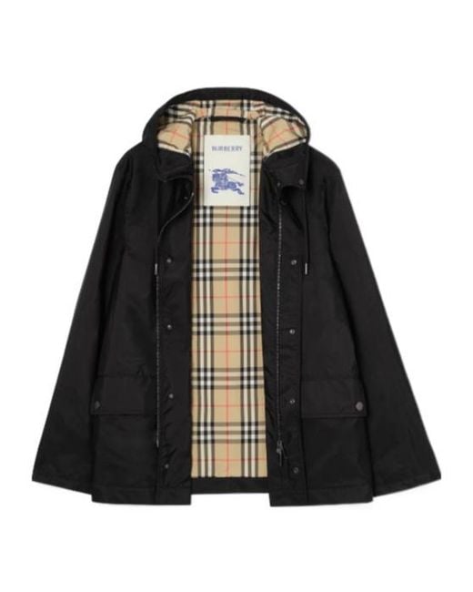 Burberry Black Nylon Pembrey Hooded Jacket for men