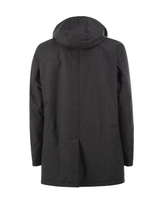 Herno Black Long-Sleeved Down Jacket for men