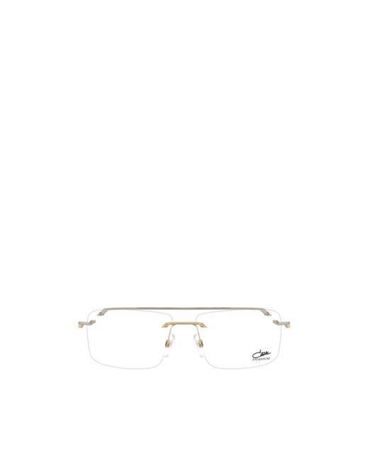 Cazal White Frameless Titanium Glasses for men