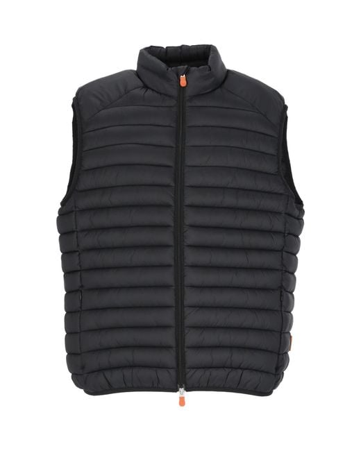 Save The Duck Black Adam Quilted Gilet for men
