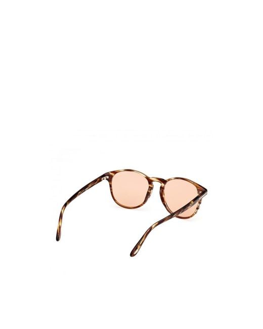 Tom Ford Natural Eyewear Lewis Round Frame Sunglasses for men