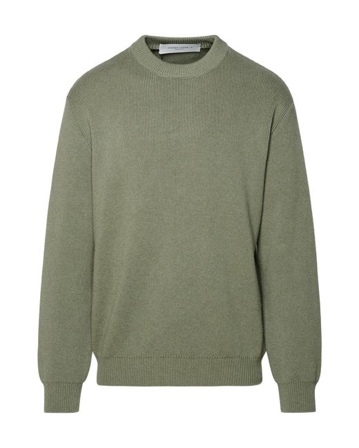 Golden Goose Deluxe Brand Green Logo Detailed Knitted Jumper for men