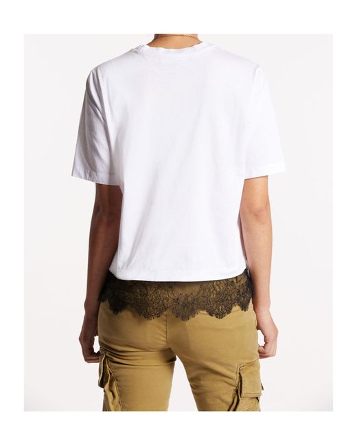 DSquared² White Graphic Printed Crewneck T-Shirt