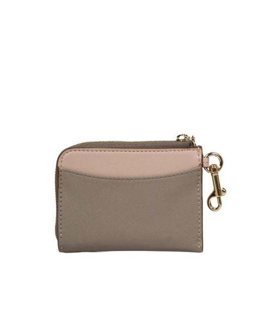 Stella McCartney Pink Logo Perforated Zipped Wallet