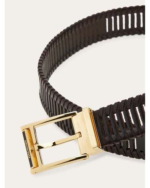 Ferragamo White Adjustable Belt for men