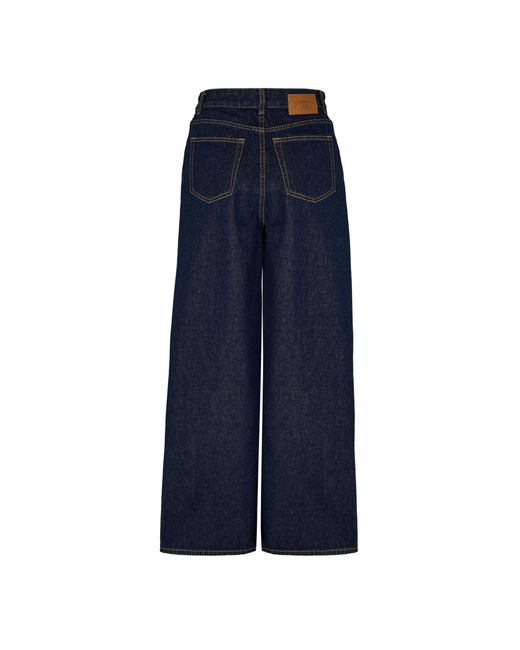 Ganni Blue Wide Leg Jeans