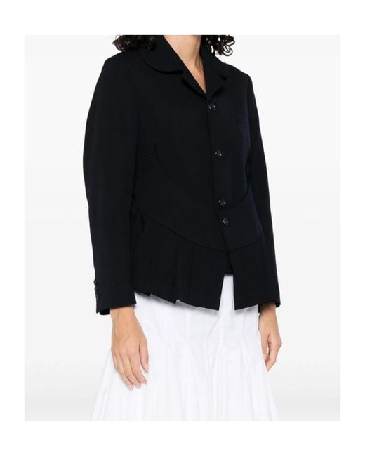 Comme des Garçons Blue Single-Breasted Blazer