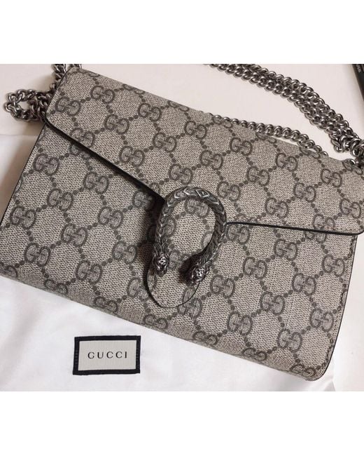 Gucci Gray Gg Supreme Chain Wallet