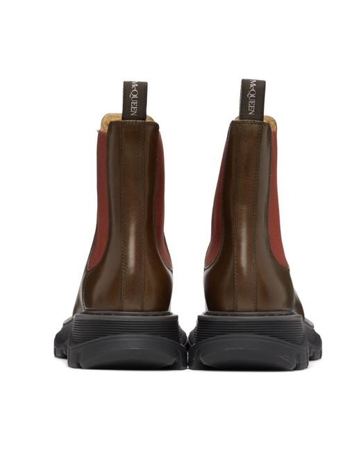 McQueen Brown Round-Headed Boots for men