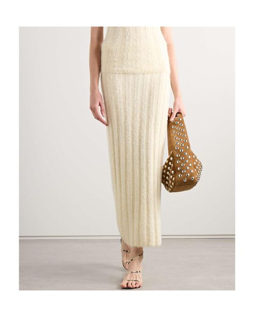 Khaite White Claire Midi Skirt