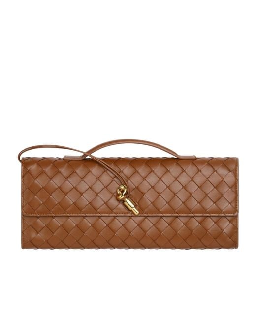Bottega Veneta Brown Andiamo Clutch Bag